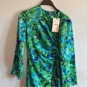 Zara Midi Floral Runched Dress